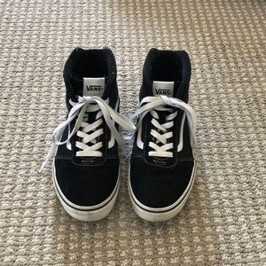 Big kids size 5 black Vans high tops